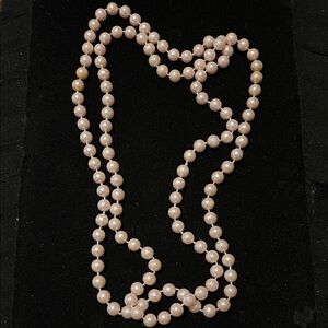 Elegant 1 String Pink Pearl-like  Necklace 46”